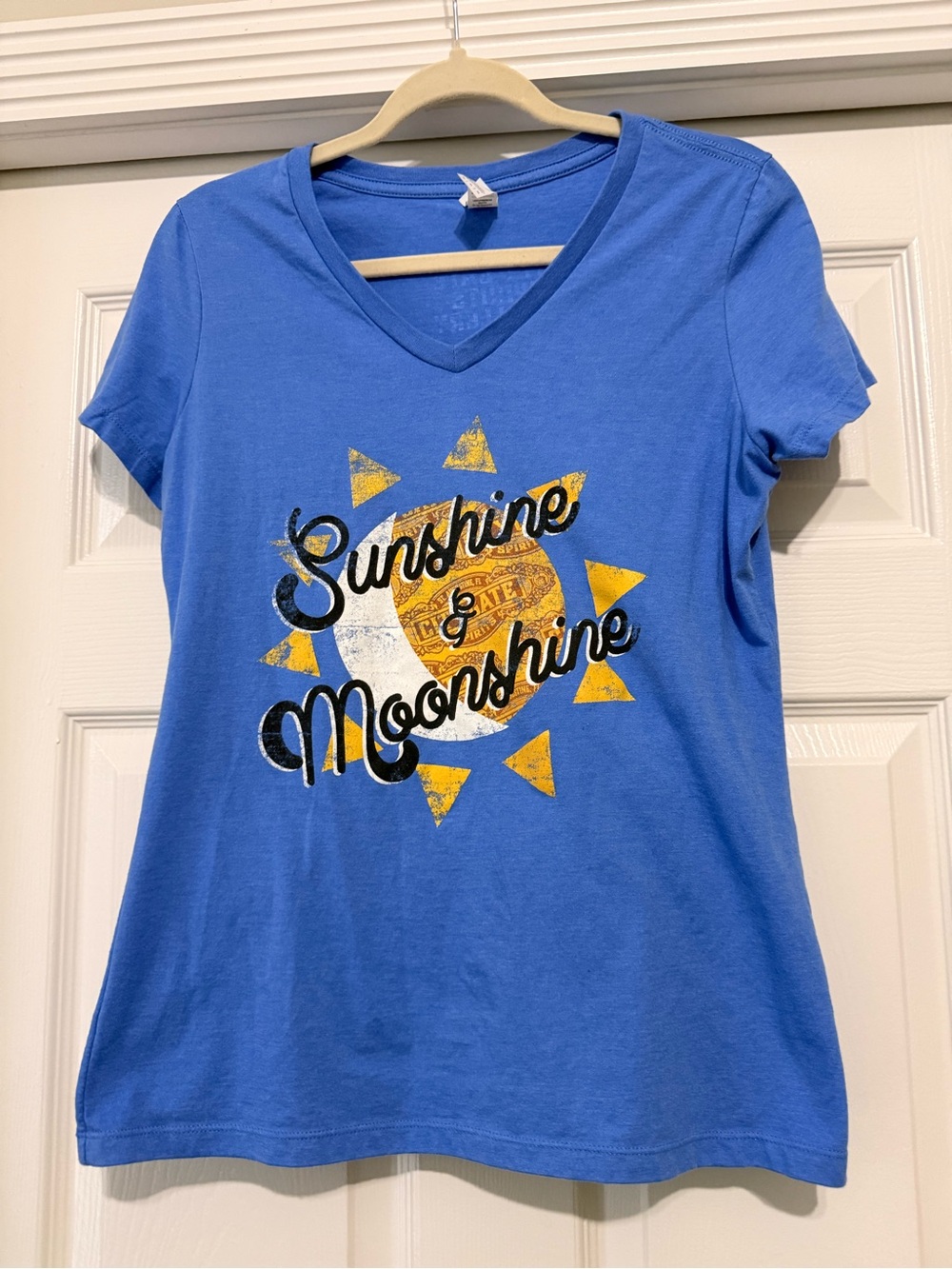 District Blue V-Neck 'Sunshine & Moonshine' Graphic Tee